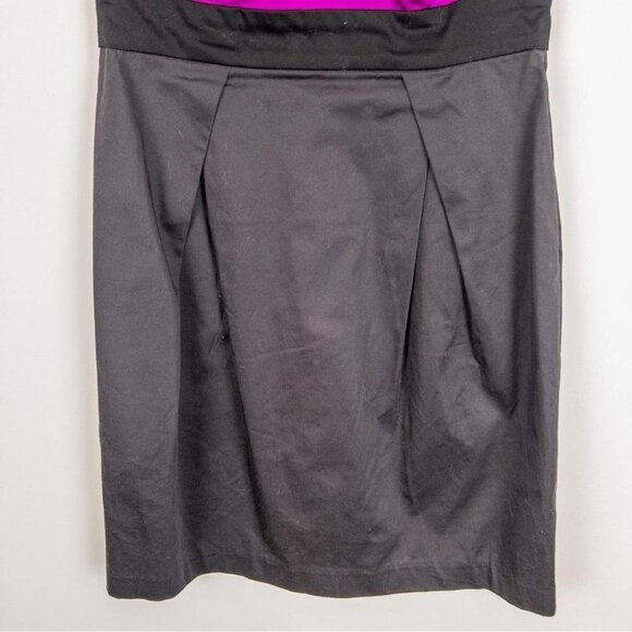 French Connection Womens Size 2 Magenta Charcoal Strapless Mini Dress Colorblock - Picture 4 of 9